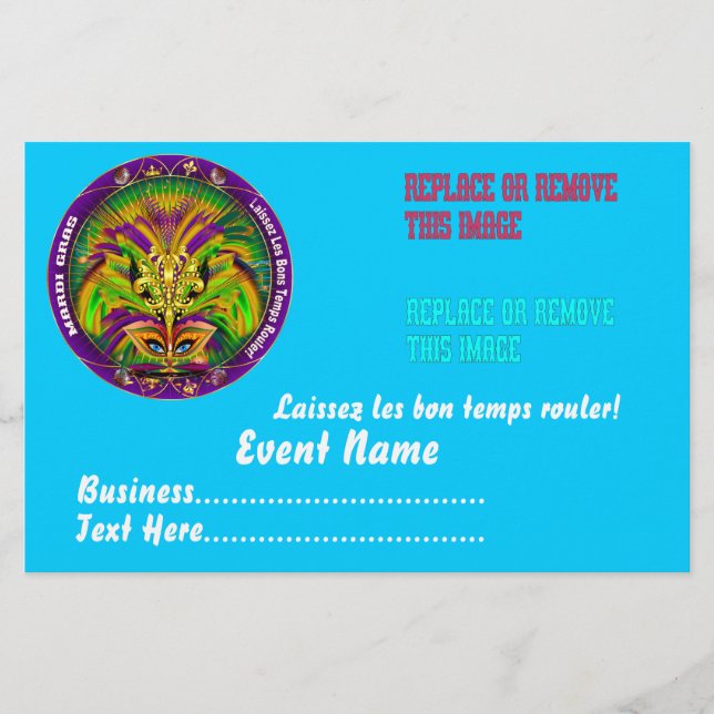 Mardi Gras 14 cm x 22 cm  Se notering Flygblad (Framsidan)