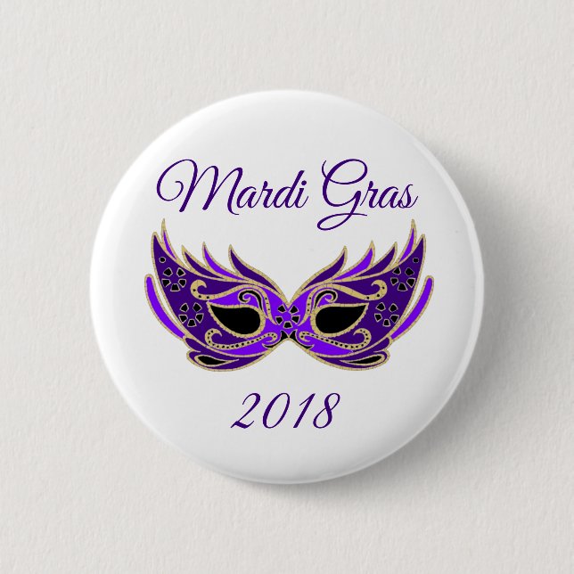 Mardi Gras 2018 Mask Knapp (Framsida)