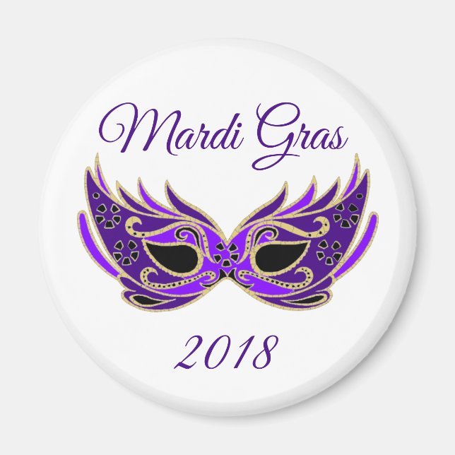 Mardi Gras 2018 Mask Magnet (Framsidan)