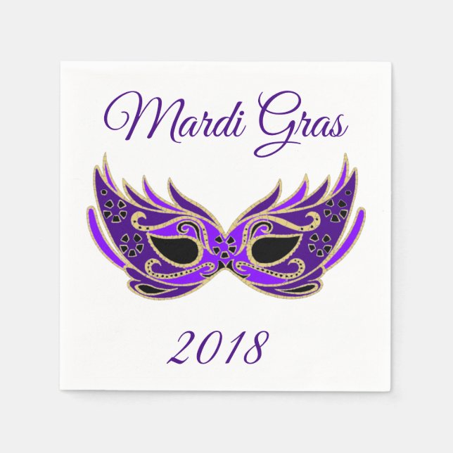 Mardi Gras 2018 Mask Pappersservett (Framsidan)