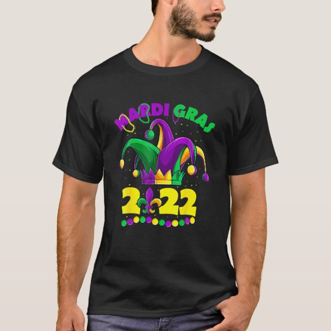Mardi Gras 2022 Jester Outfit T Shirt (Framsida)