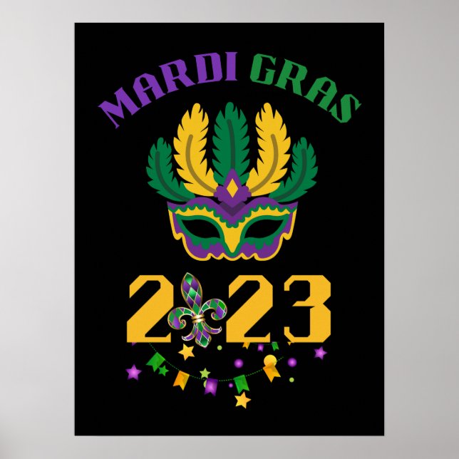 Mardi Gras 2023 Carnival New Orleans Poster (Framsidan)