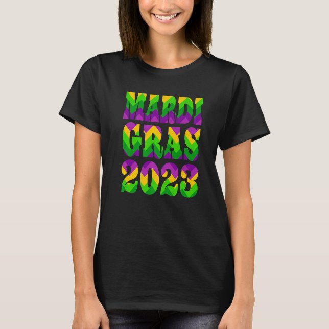 Mardi Gras 2023  Chevron Artwork T Shirt (Framsida)