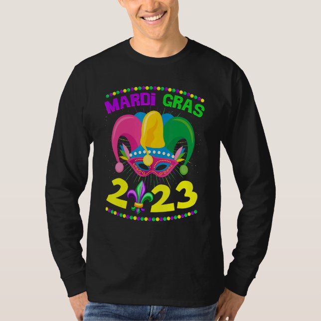 Mardi Gras 2023 Jester Outfit New Orleans Carnaval T Shirt (Framsida)