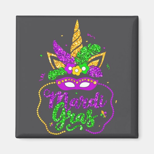 Mardi Gras 2024 Mask Beads New Orlean Party Women  Magnet (Framsidan)