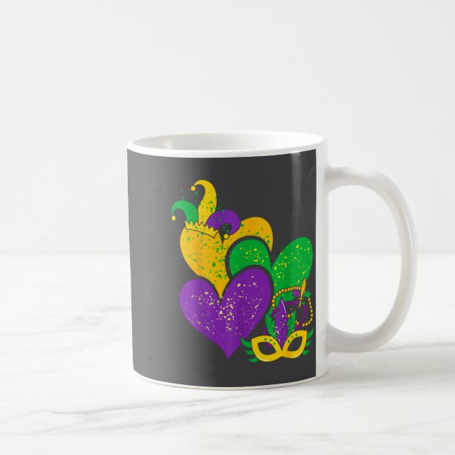 Mardi Gras 2025 Cute Hearts Valentine Women Girl K Kaffemugg (Höger)