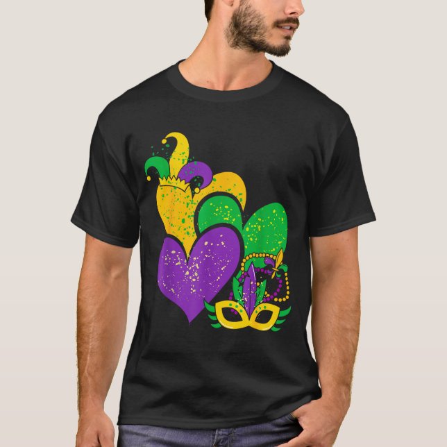 Mardi Gras 2025 Cute Hearts Valentine Women Girl K T Shirt (Framsida)