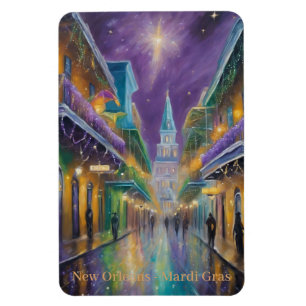 Mardi Gras 4 x 6 Lägg till text Memento-kylare Magnet