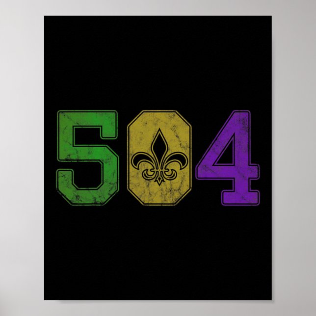 Mardi Gras 504 Nola New Orleans Louisiana La Poster (Framsidan)