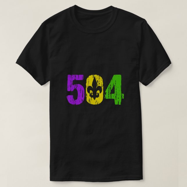 Mardi Gras 504 Nola New Orleans Louisiana Mardi Gr T Shirt (Design framsida)