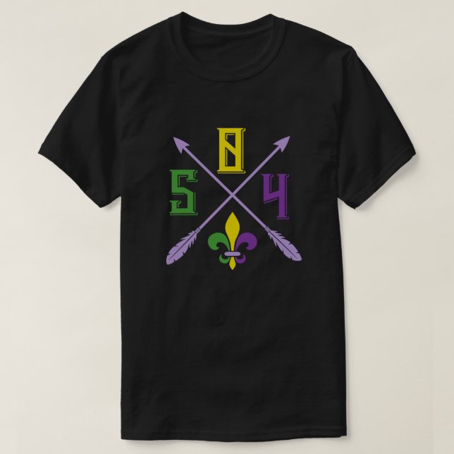 Mardi Gras 504 T Shirt (Design framsida)