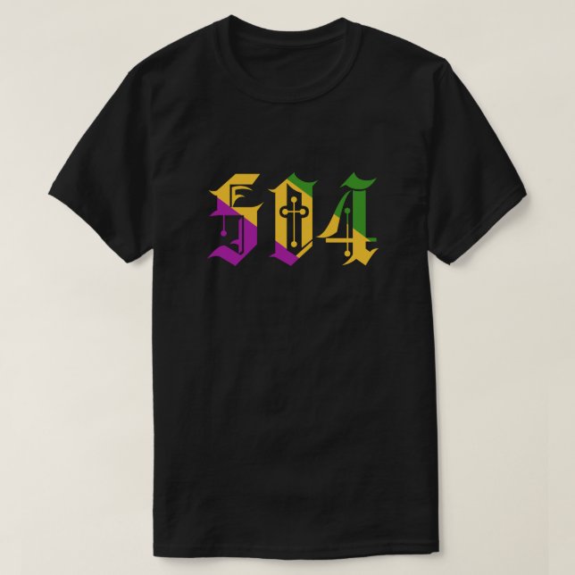 Mardi Gras 504 T Shirt (Design framsida)