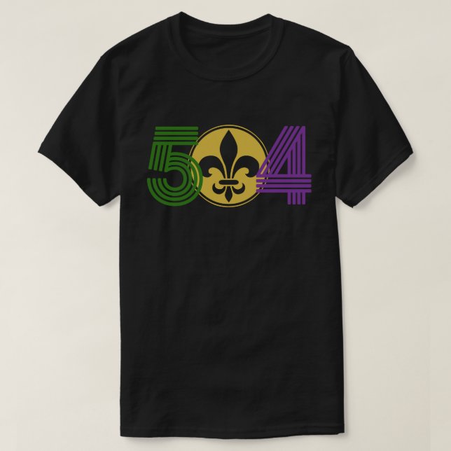 Mardi Gras 504 T Shirt (Design framsida)
