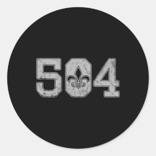 Mardi Gras 504 T Shirt Nola New Orleans Louisiana Runt Klistermärke