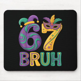Mardi Gras 67 Bruh Karnevalsmask Jester Hatt Numme Musmatta