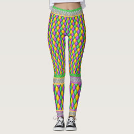 Mardi Gras 6a Diamonds Pop Mode Leggings