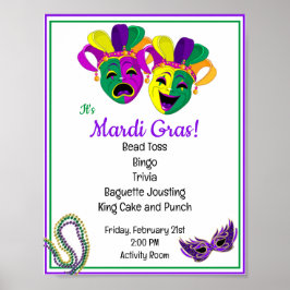 Mardi Gras Activity Director Party för högre chefe Poster