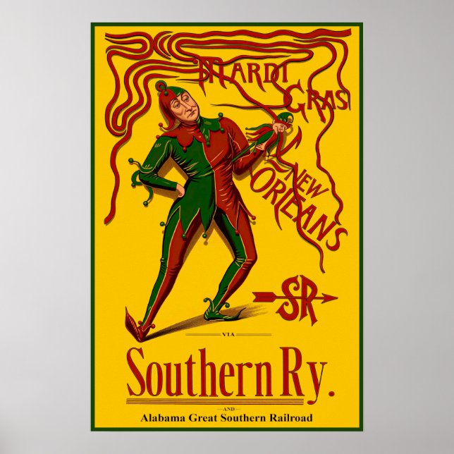 Mardi Gras-affisch Poster (Framsidan)