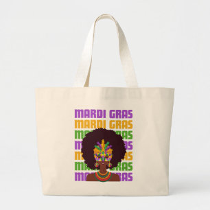 MARDI GRAS Afro Queen Jumbo Tygkasse