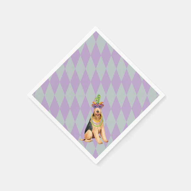 Mardi Gras Airedale Pappersservett (Hörn)
