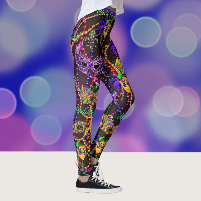 Mardi Gras All Pärlor Mask Party Leggings (Skapare uppladdad)
