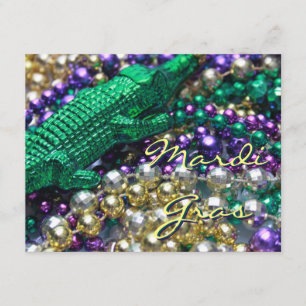 Mardi Gras Alligator Anpassade Festliga Inbjudning Inbjudningar