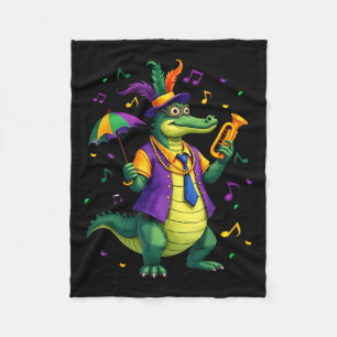 Mardi Gras Alligator Funny Mardi Gras Costume Mana Fleecefilt