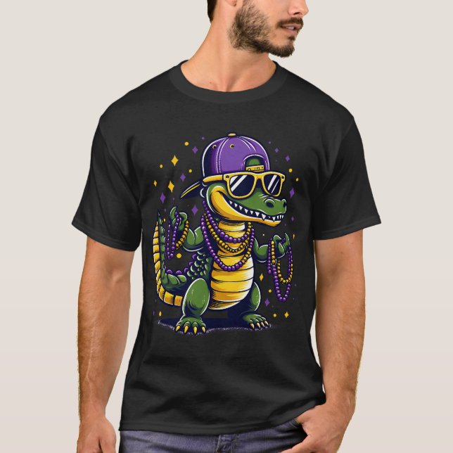 Mardi Gras-alligator krokodilkostym T Shirt (Framsida)