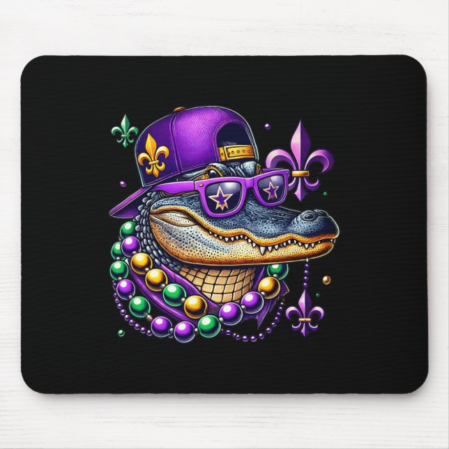 Mardi Gras Alligator Mardigator Crocodile Kids Boy Musmatta (Framsidan)