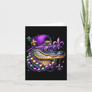 Mardi Gras Alligator Mardigator Crokodile Kids Boy Kort