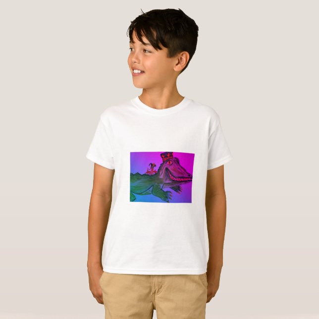 Mardi Gras alligator med kräftor Tee (Hel framsida)