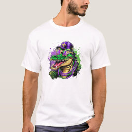 Mardi Gras Alligator Party Spirit T Shirt