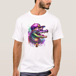 Mardi Gras Alligator Party Vibes T Shirt
