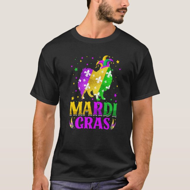 Mardi Gras American Eskimo Dog Lover Carnival Jest T Shirt (Framsida)