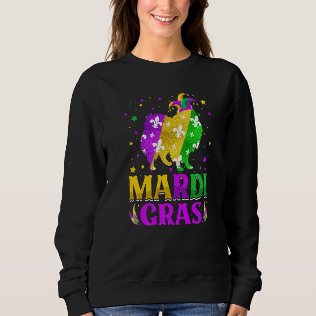 Mardi Gras American Eskimo Dog Lover Carnival Jest T Shirt (Framsida)