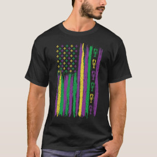 Mardi Gras American Flagga USA flagga Mardi Gras C T Shirt