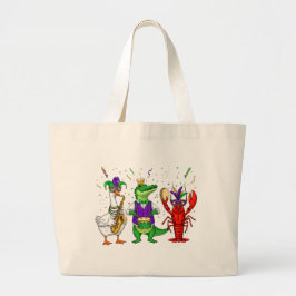 Mardi Gras Animals Tote Bag – Fun Carnival Parade  Jumbo Tygkasse