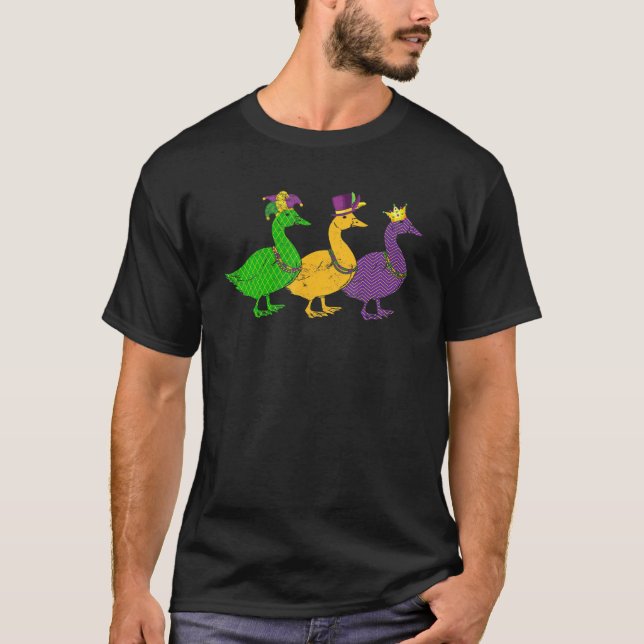 Mardi Gras Anka Pärlor Festival Animals Jester Hat T Shirt (Framsida)