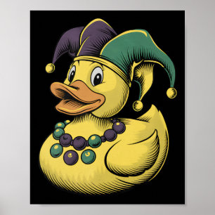 Mardi Gras Anka Rubber Ducky Costume Louisiana Lai Poster