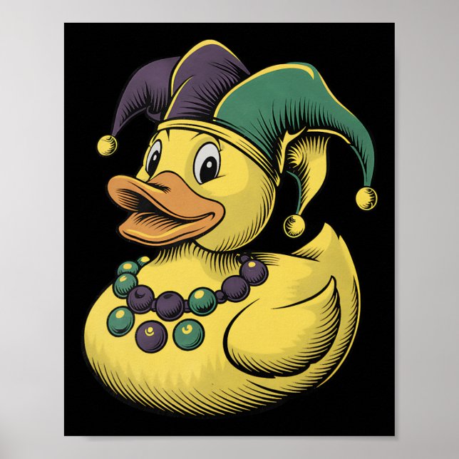 Mardi Gras Anka Rubber Ducky Costume Louisiana Lai Poster (Framsidan)