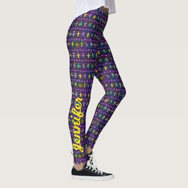 Mardi Gras Anpassningsbar Leggings Yoga K Springa  (Höger)
