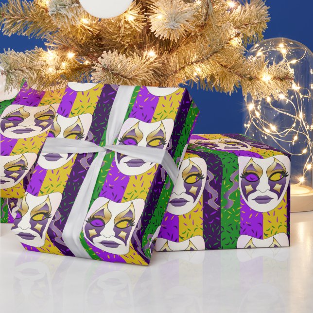 Mardi gras ansikte Dekorativ kudde Presentpapper (Helgdagar)