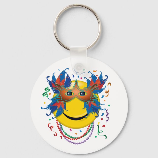 Mardi Gras Ansikte Keychain Nyckelring (Framsida)