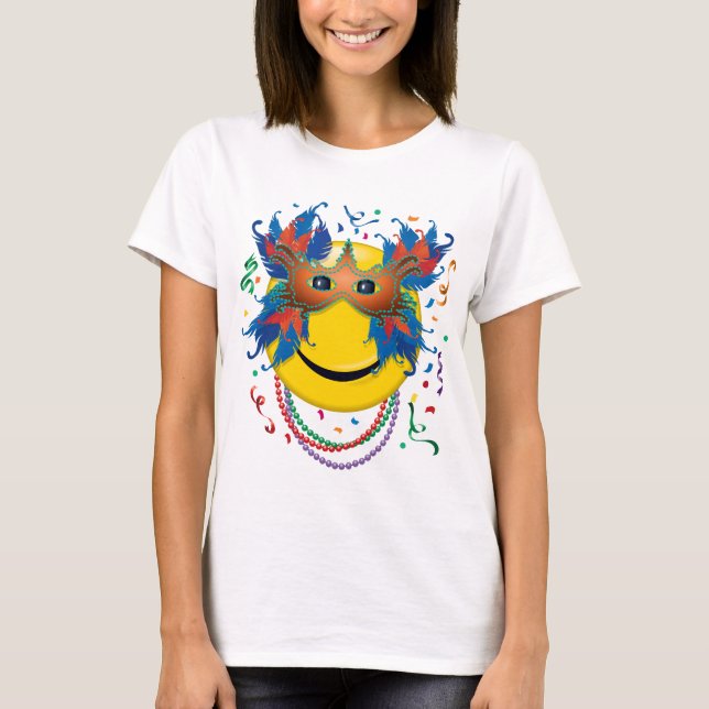 Mardi Gras Ansikte T-Shirt (Framsida)