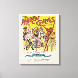 Mardi Gras Antik Gul Affisch Canvastryck