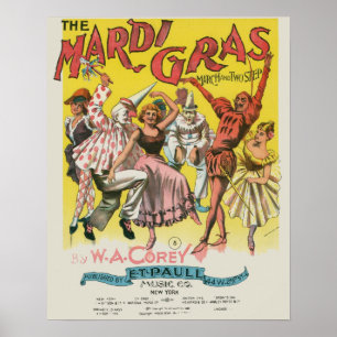 Mardi Gras Antique Gult Poster