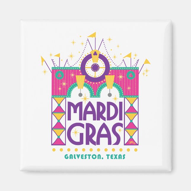 Mardi Gras Arch, Galveston, Texas Magnet (Framsidan)