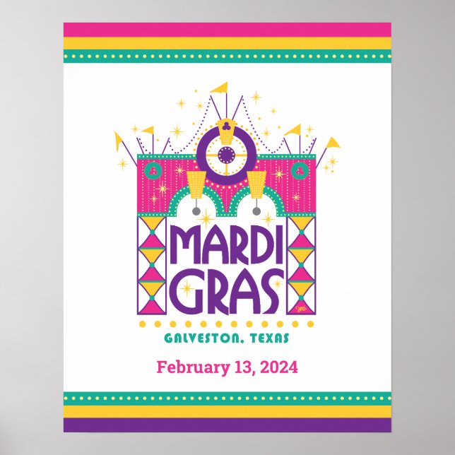 Mardi Gras Arch, Galveston, Texas Poster (Framsidan)