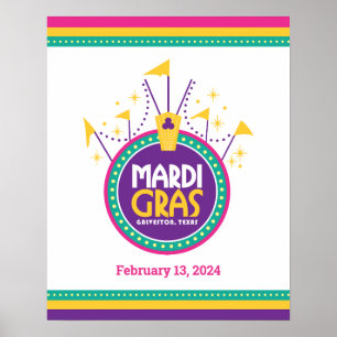 Mardi Gras Arch inspirerad, Galveston, Texas Poster