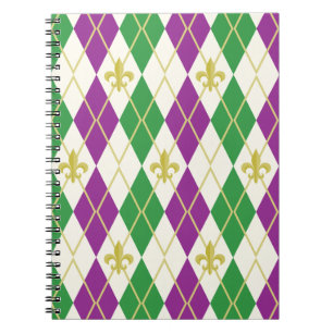Mardi Gras Argyle anteckningsbok